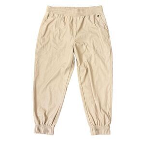 NEW CALIA Ath-leather Jogger Barely Khaki Faux Leather Pants Size XL